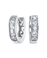 Bling Jewelry Small Cz Hoop Earrings Gold-Plated Sterling Silver Multi-Color Options