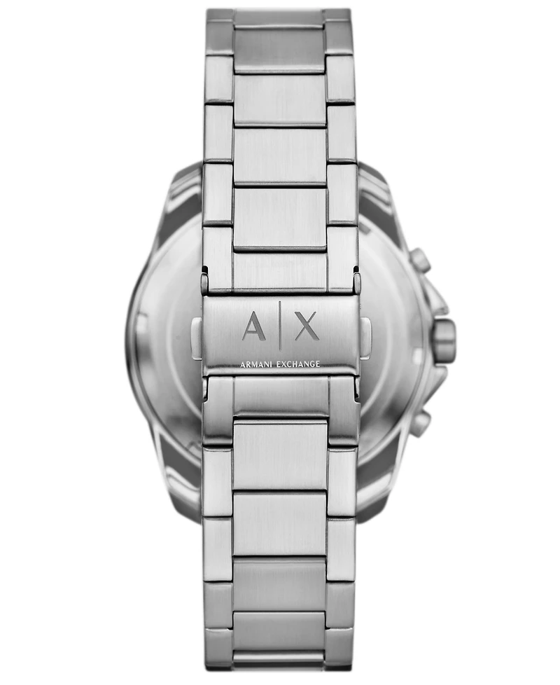A|X Armani Exchange Men's Quartz Chronograph Silver Stainless-Steel Watch, 44mm