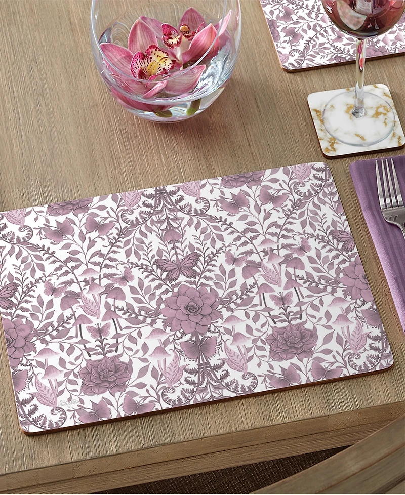 CounterArt Midnight Mauve Hardboard Cork Placemats, Set of 4
