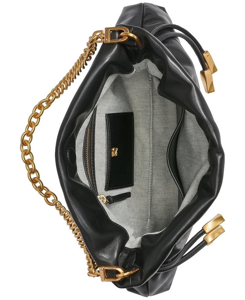 Donna Karan New York Southold Leather Clutch with Chain Strap