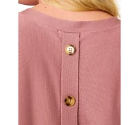 Melissa Paige Plus Button-Back Dolman-Sleeve Sweater, Exclusively at Macy's