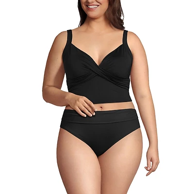 Lands' End Women's Dd-Cup V-Neck Wrap Midkini Top