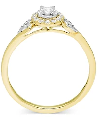 Diamond Halo Swirl Engagement Ring (1/4 ct. t.w.) in 14k Two-Tone Gold