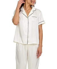 Flora by Flora Nikrooz Women's Angela Jacq Stripe Notch Pajama Set