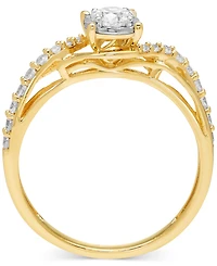 Diamond Twist Shank Bridal Set (5/8 ct. t.w.) in 14k Two-Tone Gold