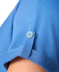 Melissa Paige Plus Roll-Tab Dolman-Sleeve Sweater