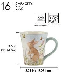 Certified International Easter Meadow Ceramic Mugs, Set of 4