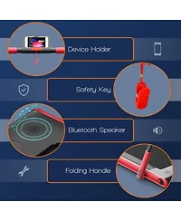 Kuyotq 2.25 Hp 2-in-1 Folding Walking Pad Treadmill with Remote Control and Led Display