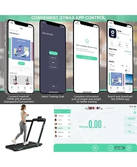 2.25 Hp 2-in-1 Folding Walking Pad Treadmill with Dual Display and App Control