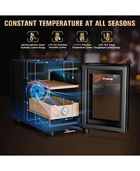 16L Electric Cigar Humidors, Cigar Humidor for 100 Cigars, Cooling, Heating Temperature Control System