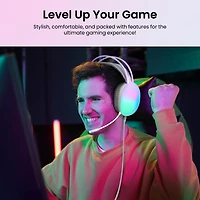 Gabba Goods Rainbow Led Gaming Headset with Adjustable Microphone. For PS5, Ps4, Xbox Series X/S, Switch, Pc, Mobile