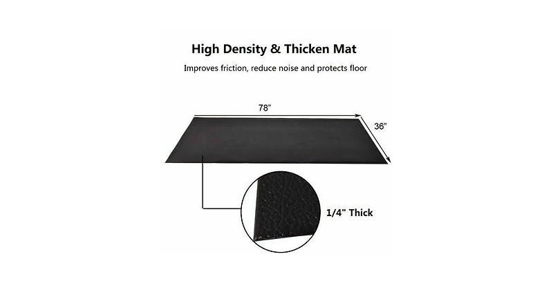 78 Inch Long Thicken Treadmill Mat for Home and Gym Use