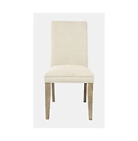 Modern Rustic Distressed Solid Wood Upholstered Parsons Dining Chair (Set of 2)