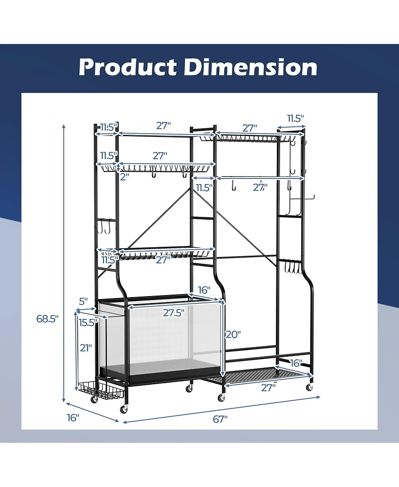 Sports Equipment Organizer for Garage
