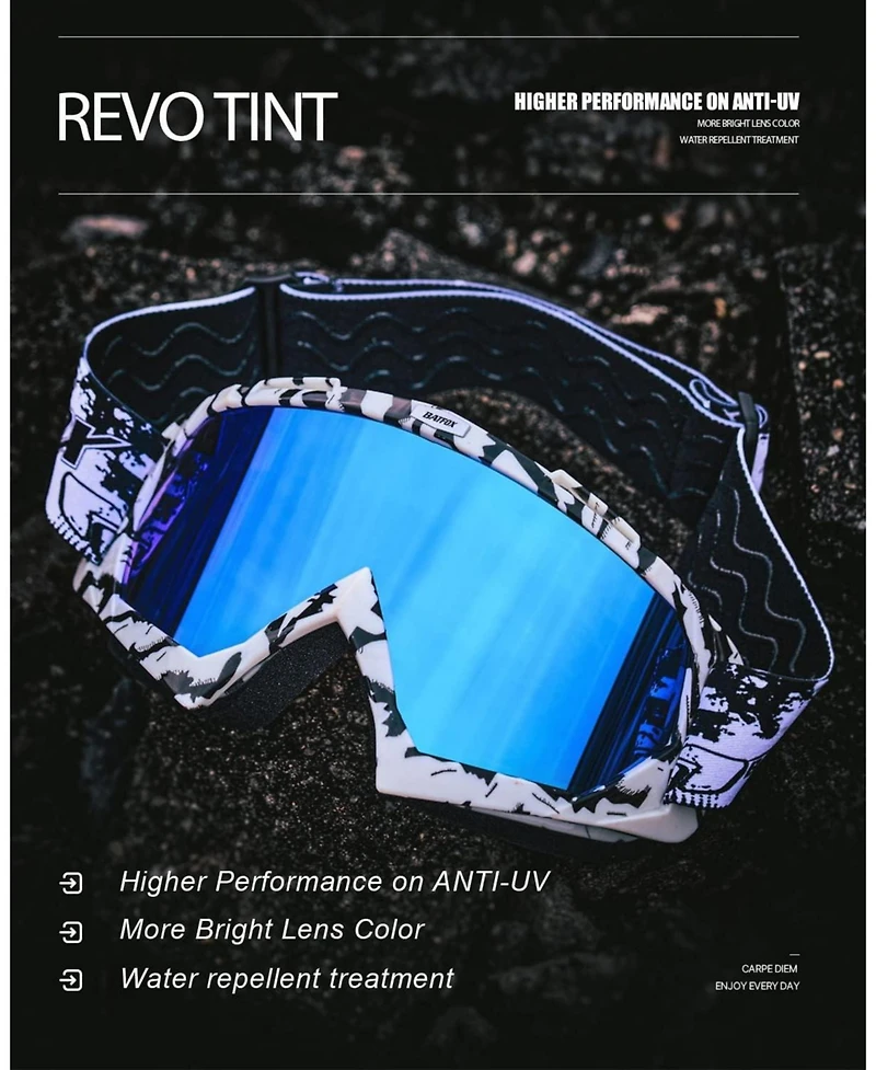 Batfox Dirt Bike Atv Goggles Motorcycle Gear Riding Motocross Dirtbike 4-Wheeler Mx Dh Accessories Glasses for Men Women Youth UV400 Protectio