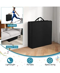 6 x 2 Ft Tri-Fold Gym Mat with Handles and Removable Zippered Cover