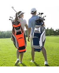 10.5 Inch Golf Cart Bag with 14 Way Dividers and 7 Zippered Pockets