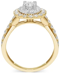 Diamond Double Halo Engagement Ring (1 ct. t.w.) in 14k Two-Tone Gold