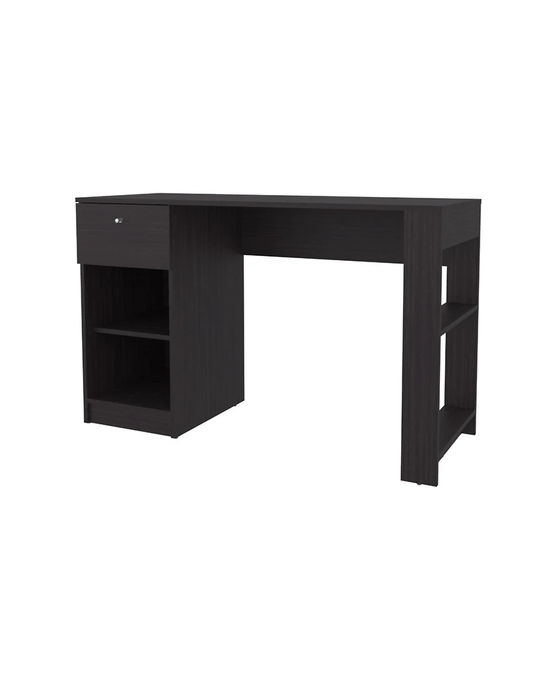 Sun City Computer Desk with a Drawer and Open Storage, Wengue