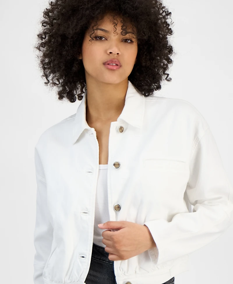 Guess Women's Raine Fold-Collar Button-Front Jacket