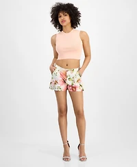 Guess Women's Alexia Cropped Rhinestone-Embellished Top