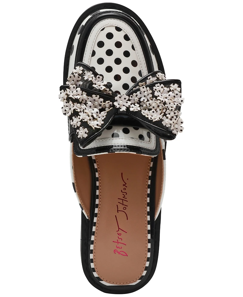 Betsey Johnson Women's Evaline Bow Embellished Slip-On Loafers