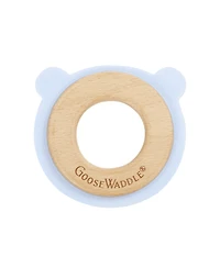 GooseWaddle Blue Bear Animal Teether Wooden + Silicone