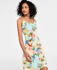 Siena Women's Floral Print Cowl Neck Sleeveless Sheath Dress