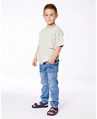 Deux par Toddler Boys French Terry Denim Jogger Pant Blue - Toddler|Child
