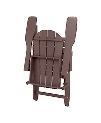 5-Piece Hdpe Adirondack Chair Outdoor Patio Square Table Conversation Set