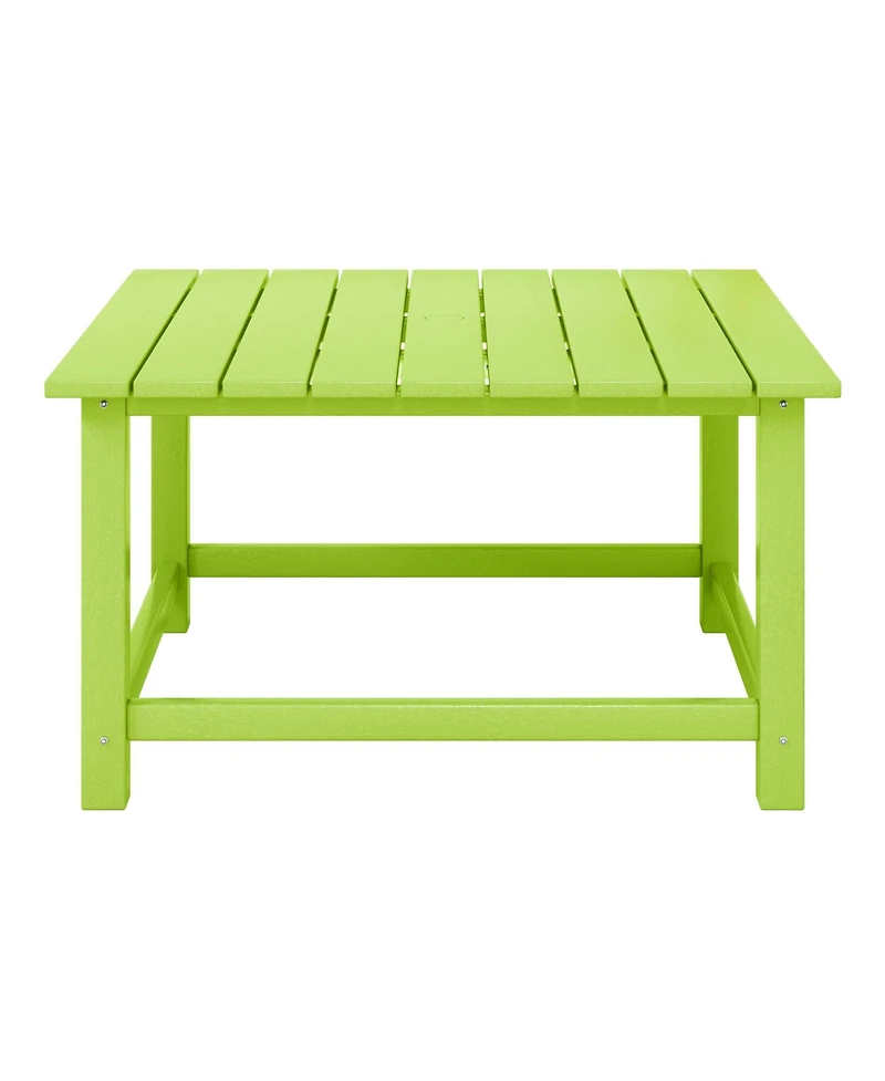 5-Piece Hdpe Adirondack Chair Outdoor Patio Square Table Conversation Set