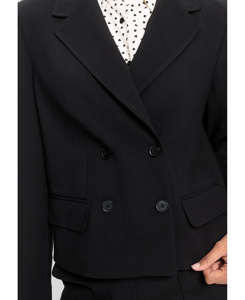 Olsen Women's Cropped Double Breasted Blazer