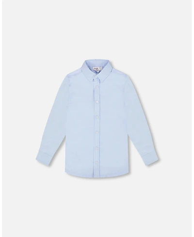 Deux par Toddler Boys Long Sleeve Button Down Shirt Pale Blue - Toddler|Child