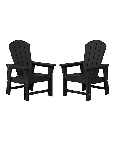 Kids Outdoor Adirondack Plastic Patio Chair (Set of