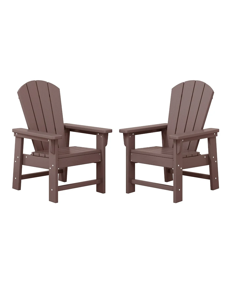 Kids Outdoor Adirondack Plastic Patio Chair (Set of