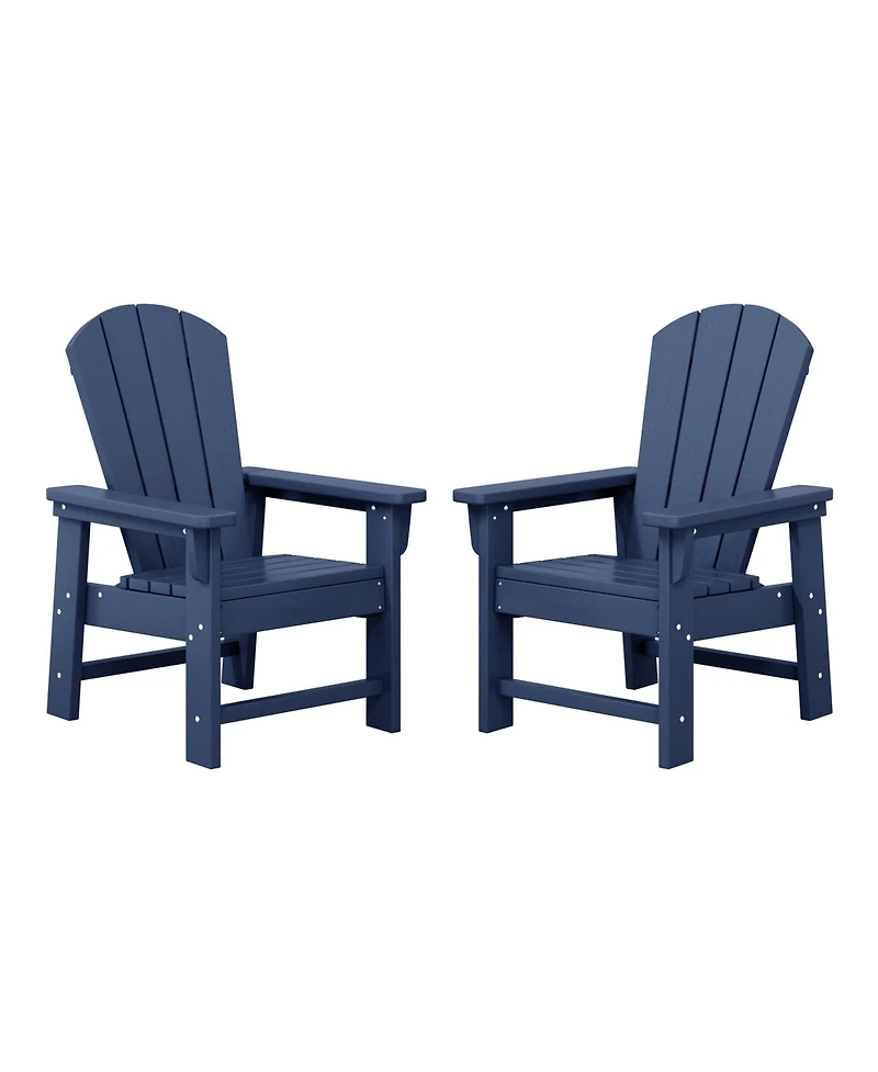 Kids Outdoor Adirondack Plastic Patio Chair (Set of