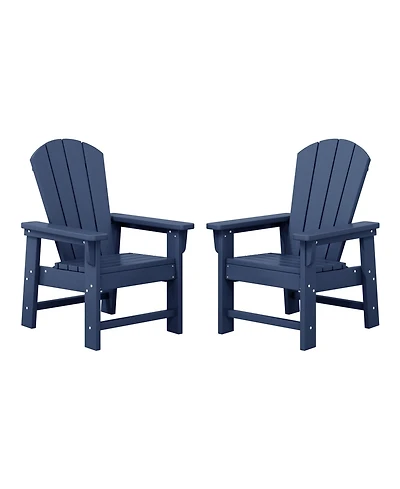 Kids Outdoor Adirondack Plastic Patio Chair (Set of