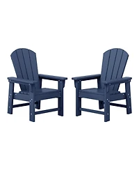 Kids Outdoor Adirondack Plastic Patio Chair (Set of