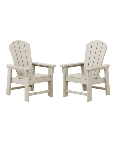 Kids Outdoor Adirondack Plastic Patio Chair (Set of