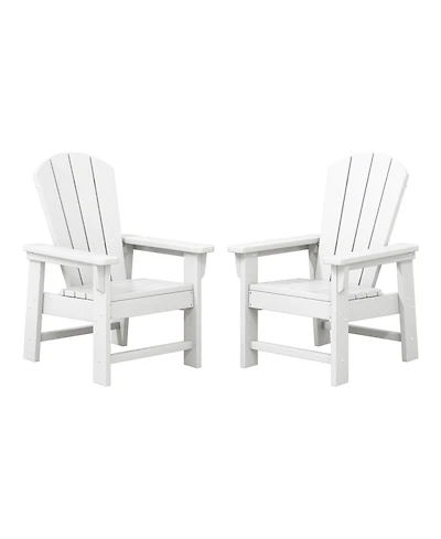 Kids Outdoor Adirondack Plastic Patio Chair (Set of