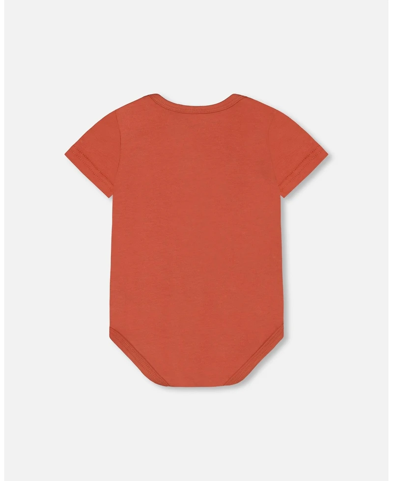 Deux par Baby Boys Organic Cotton Onesie Terracotta
