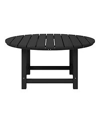 5-Piece Outdoor Patio Hdpe Adirondack Chair With Round Coffee Table Conversation Set