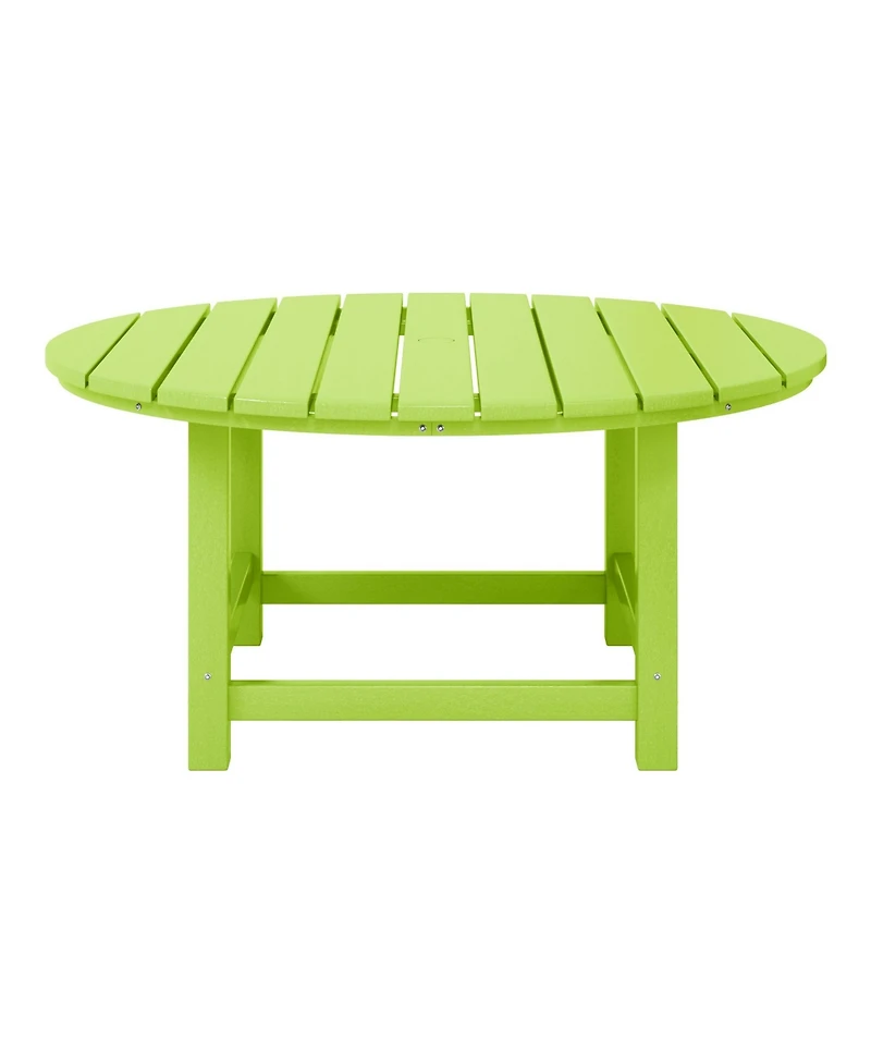 5-Piece Outdoor Patio Hdpe Adirondack Chair With Round Coffee Table Conversation Set