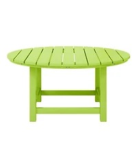 5-Piece Outdoor Patio Hdpe Adirondack Chair With Round Coffee Table Conversation Set