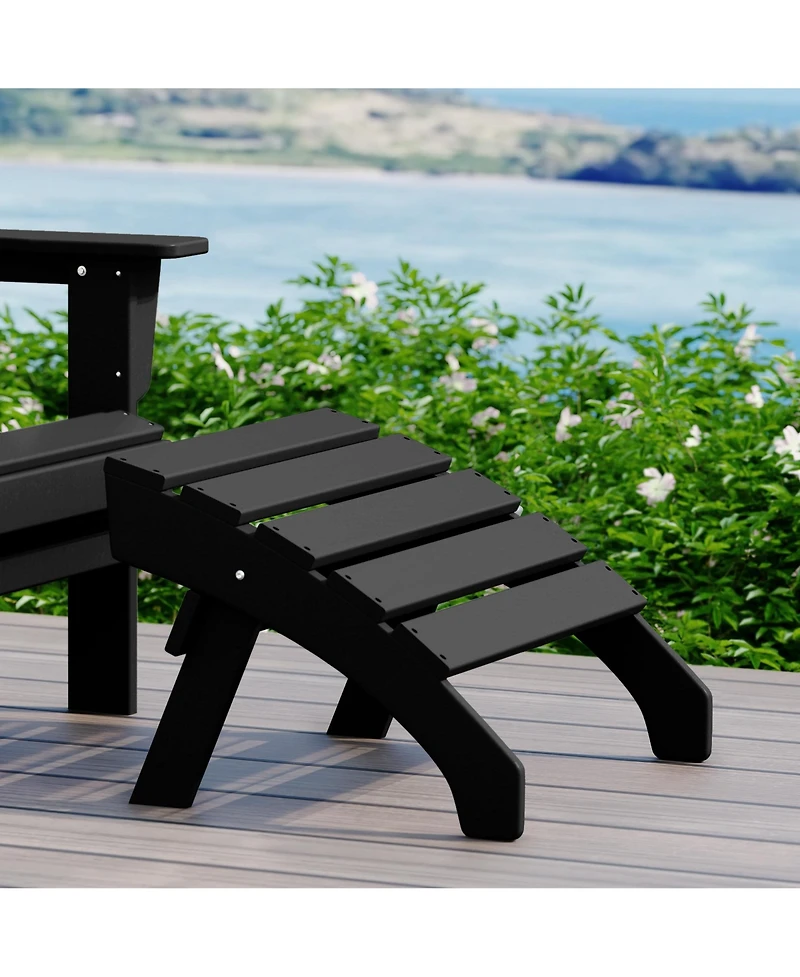 Outdoor Patio Hdpe Adirondack Ottoman Footrest
