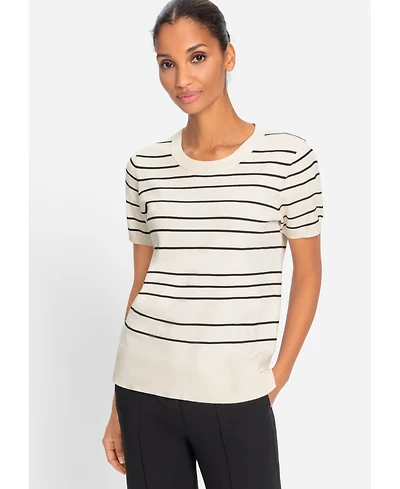 Olsen Women's Striped Crewneck Sweater