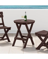 Hdpe Outdoor 24.5 Inch Round Portable Folding Patio Dining Table