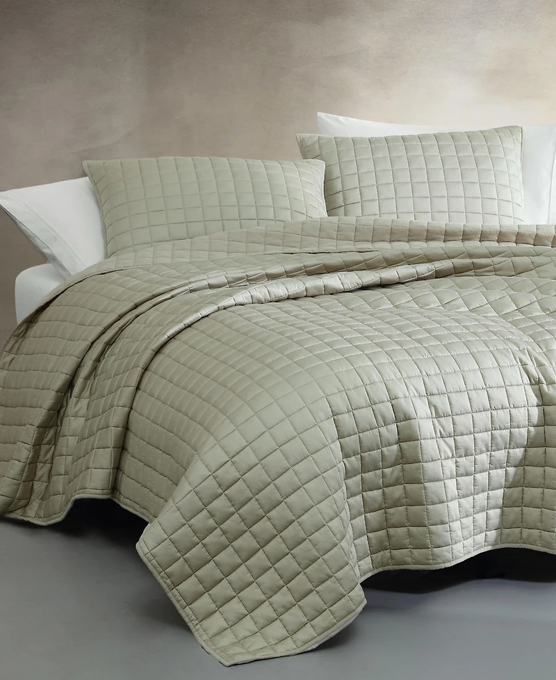 Closeout! Calvin Klein Tencel Solid Reversible 3-Pc. Quilt Set