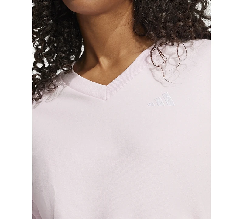 adidas Women's Essentials 3-Stripes French Terry V-Neck Sweatshirt