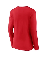Fanatics Women's Red Kansas City Chiefs 2024 Afc West Division Champions Conquer Long Sleeve V-Neck T-Shirt
